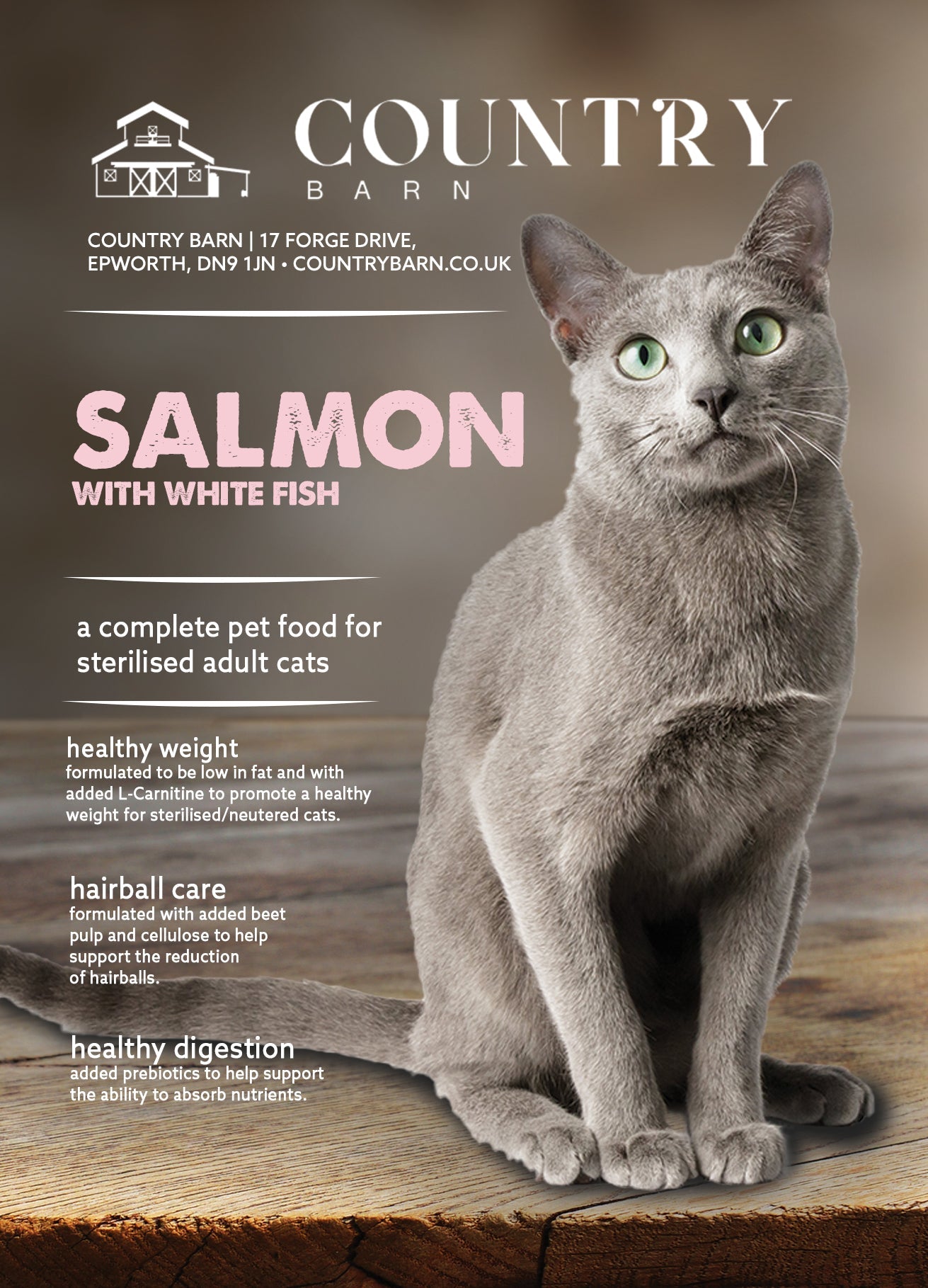 Key benefits of Country Barn Salmon & White Fish Dry Cat Food
