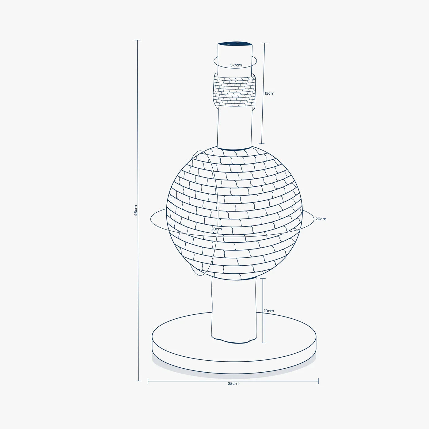 Lords & Labradors Helsinki cat scratching post measurement diagram showing height and base size