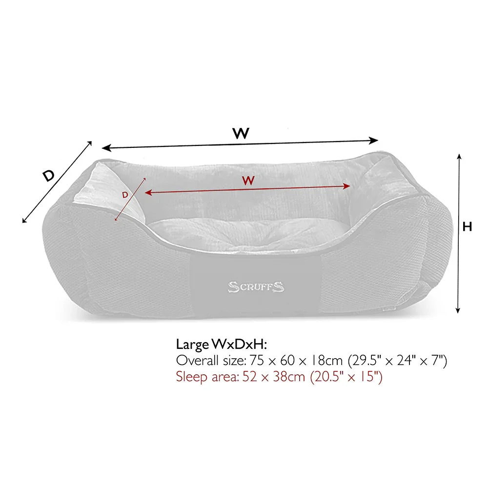 Scruffs Chester box dog bed large size dimensions