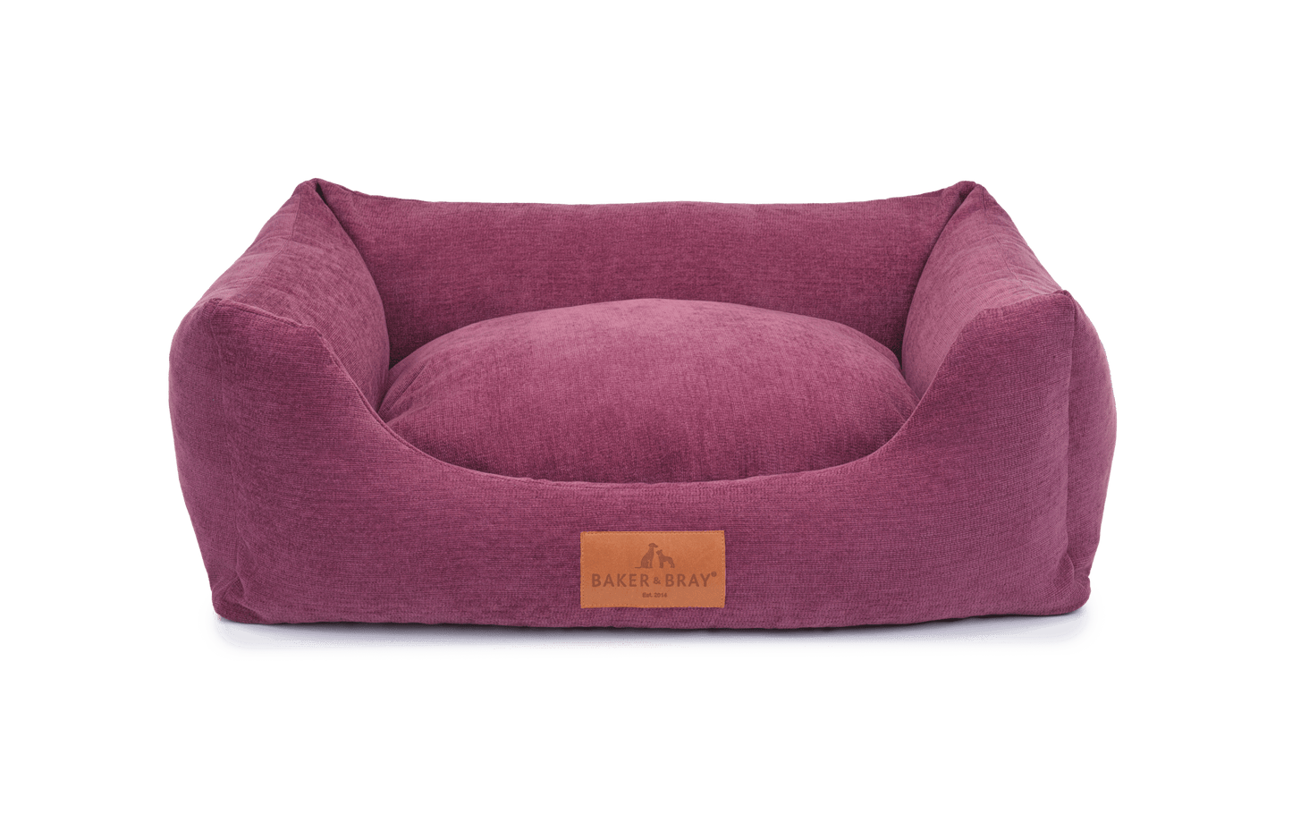 Rhubarb red interchangeable dog bed cover by Baker & Bray