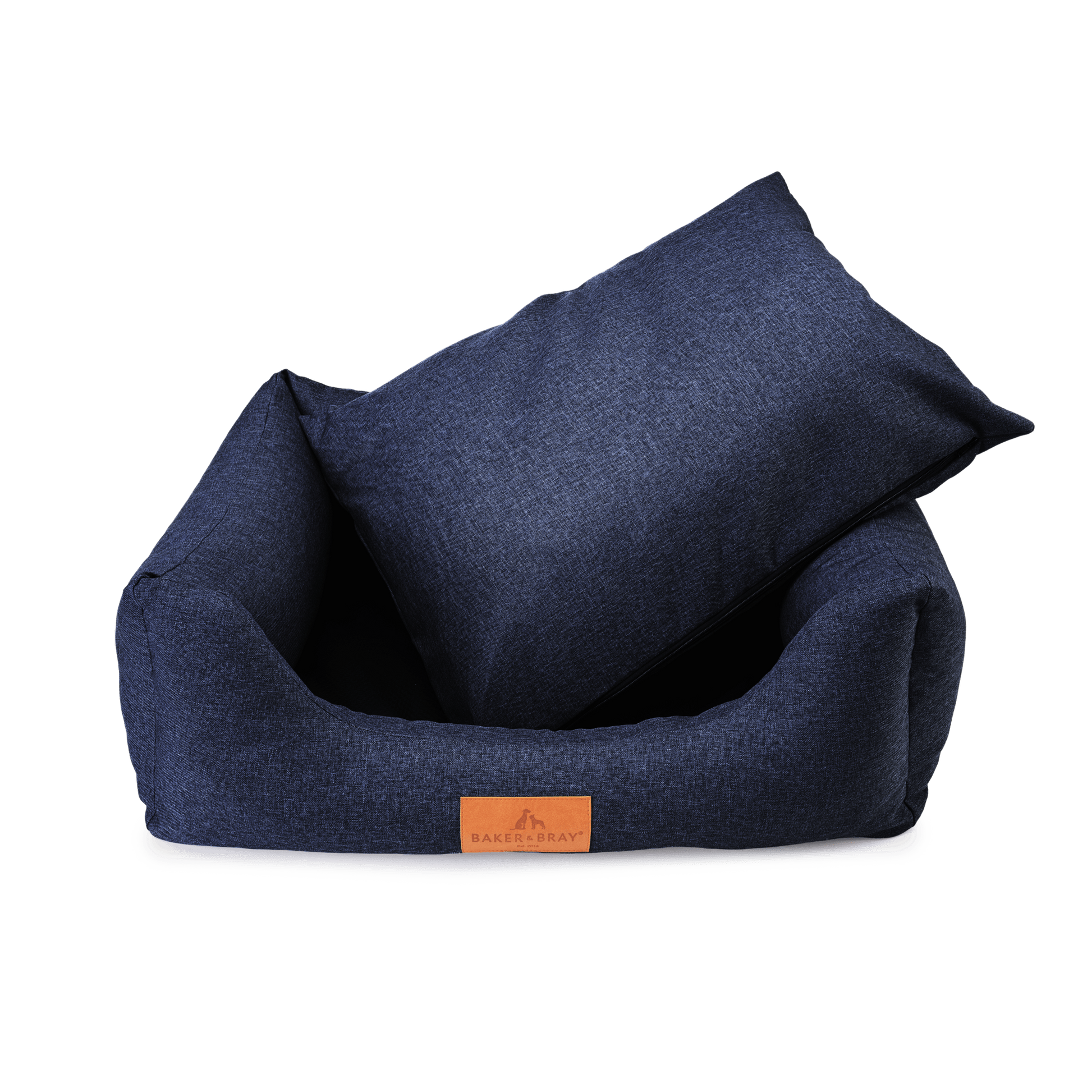 Baker & Bray ultimate orthopaedic dog bed navy blue with removable cushion