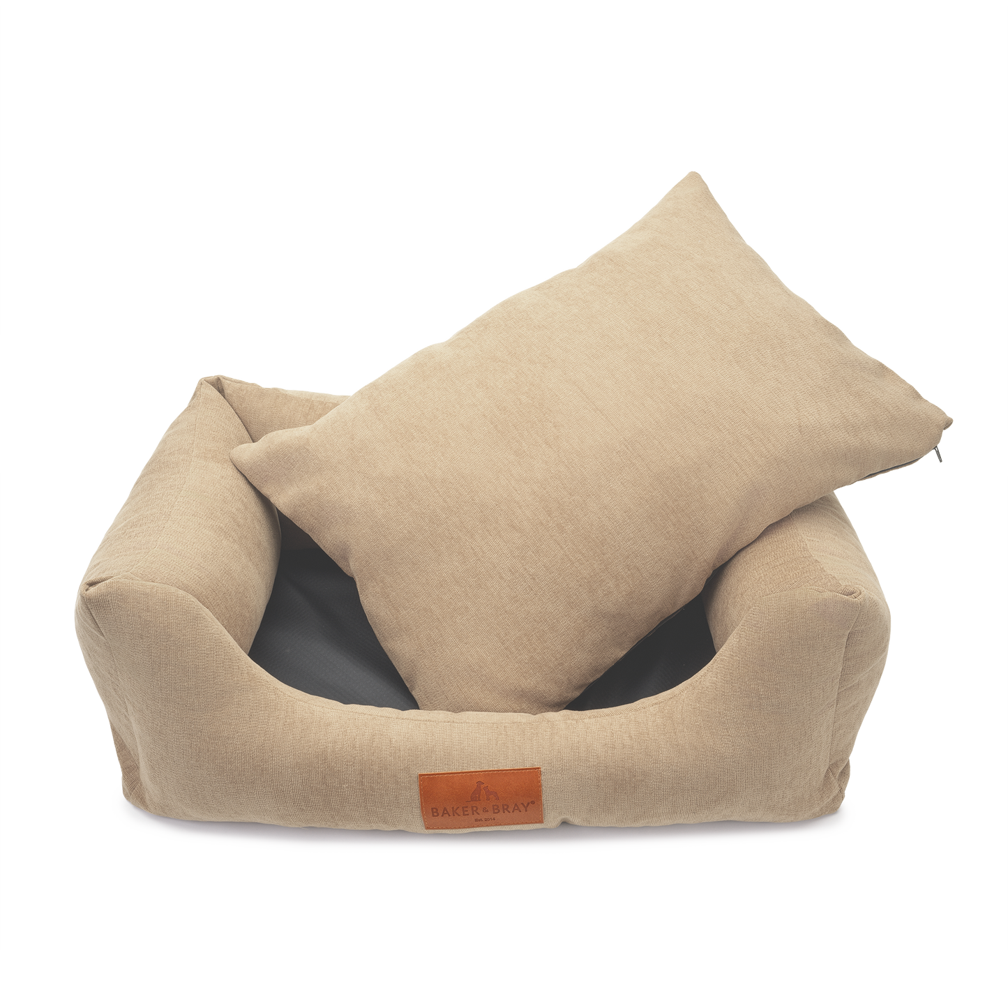 Baker & Bray ultimate orthopaedic dog bed oatmeal beige with removable cushion