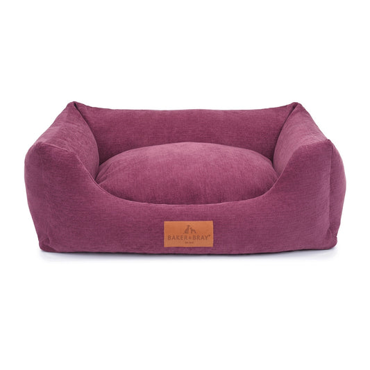 Baker & Bray ultimate orthopaedic dog bed rhubarb red on white background
