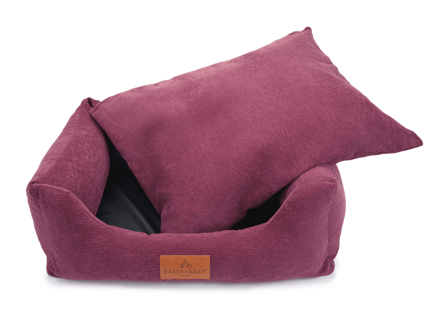 Baker & Bray ultimate orthopaedic dog bed rhubarb red with removable cushion