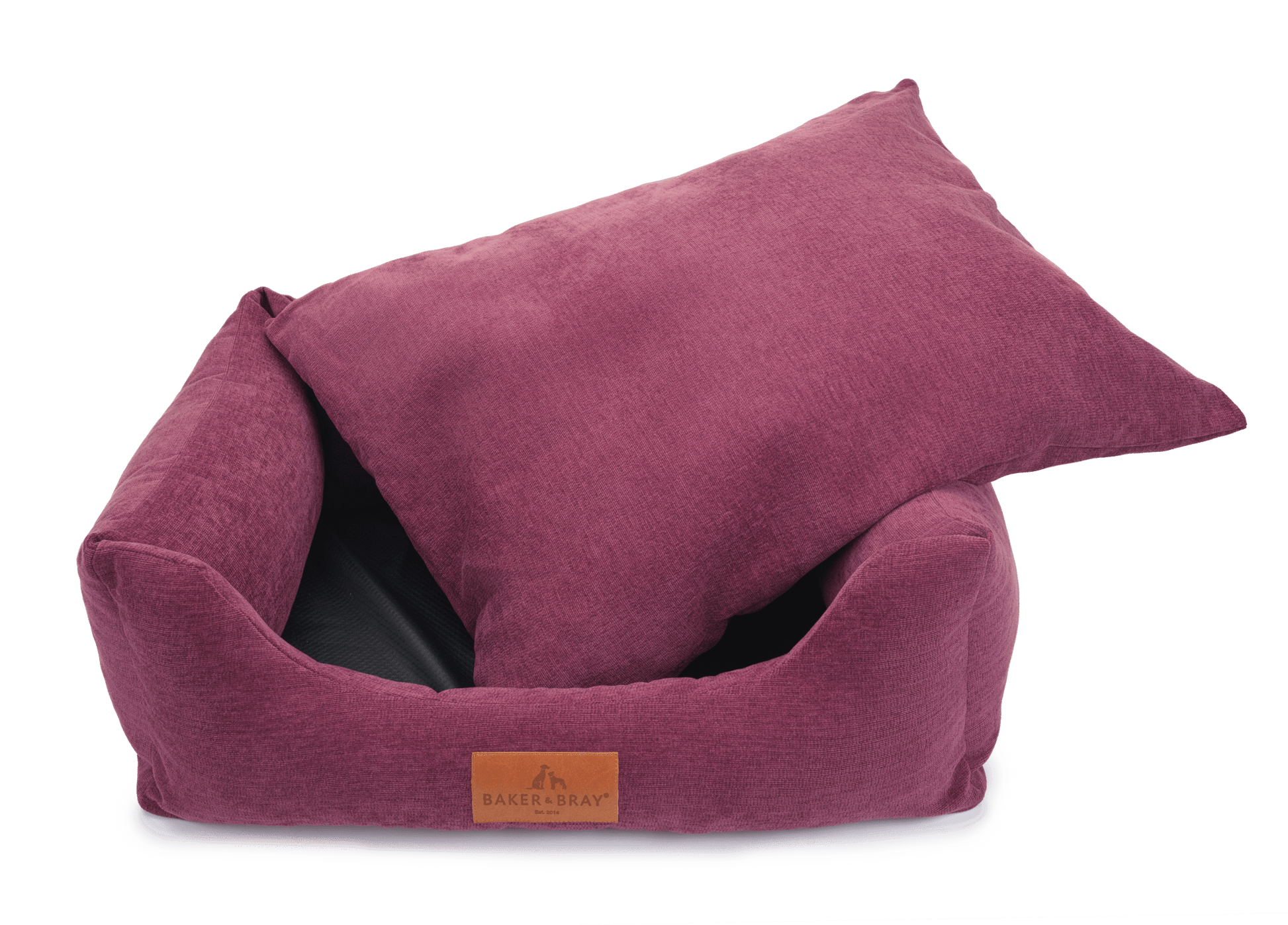 Baker & Bray ultimate orthopaedic dog bed rhubarb red with removable cushion