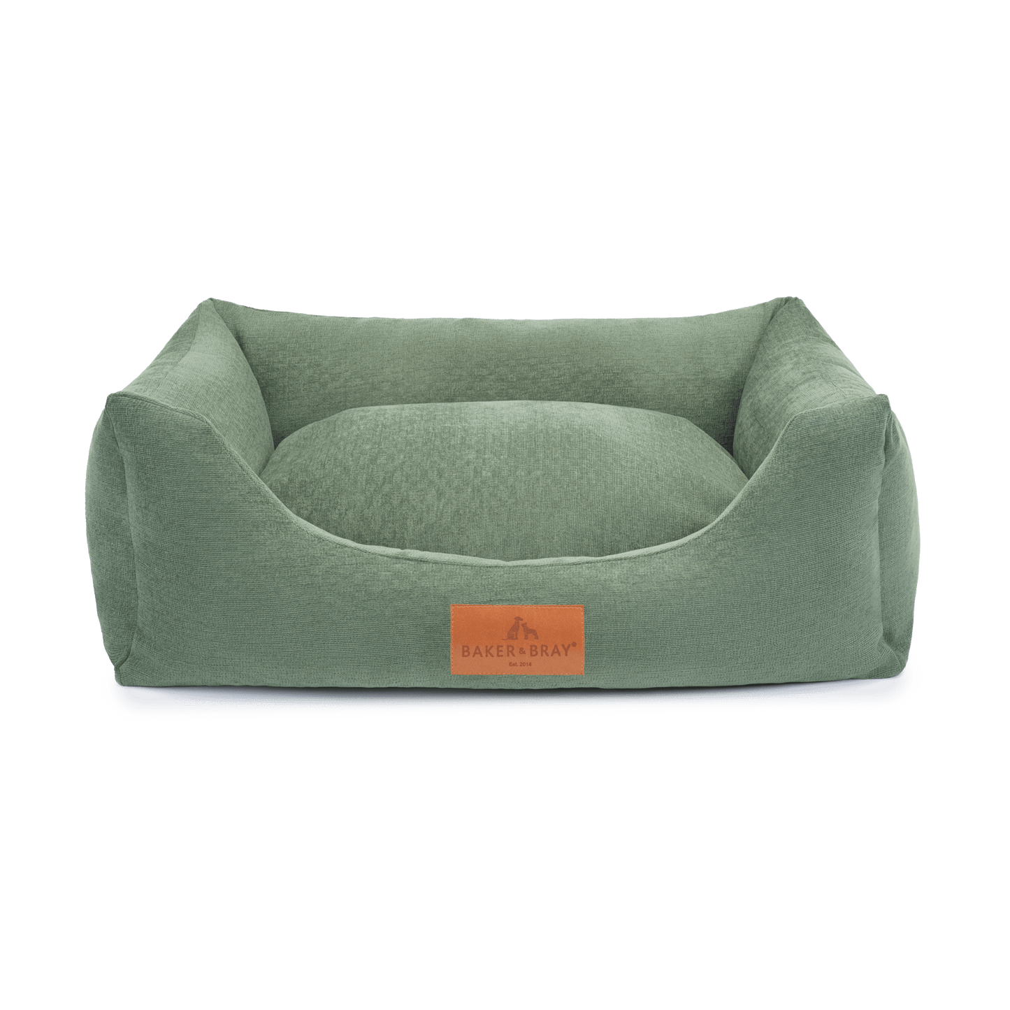 Baker & Bray ultimate orthopaedic dog bed sage green on white background