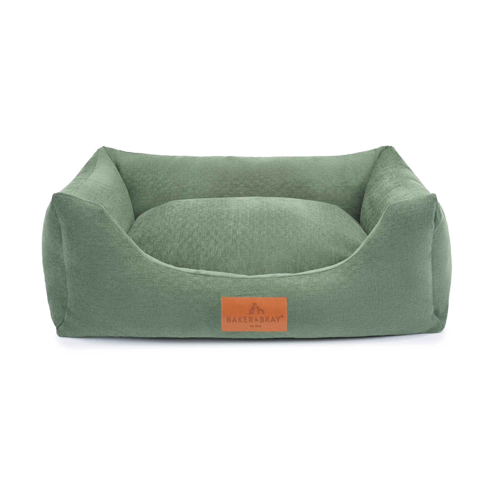 Baker & Bray ultimate orthopaedic dog bed sage green on white background