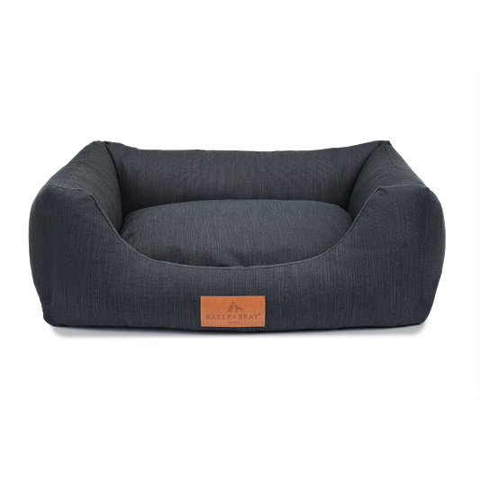 Baker & Bray ultimate orthopaedic dog bed in slate grey with raised sides on white background