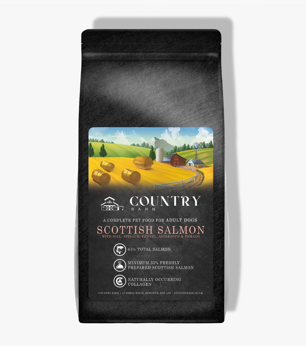 Country Barn Scottish Salmon Adult Dog Food packaging