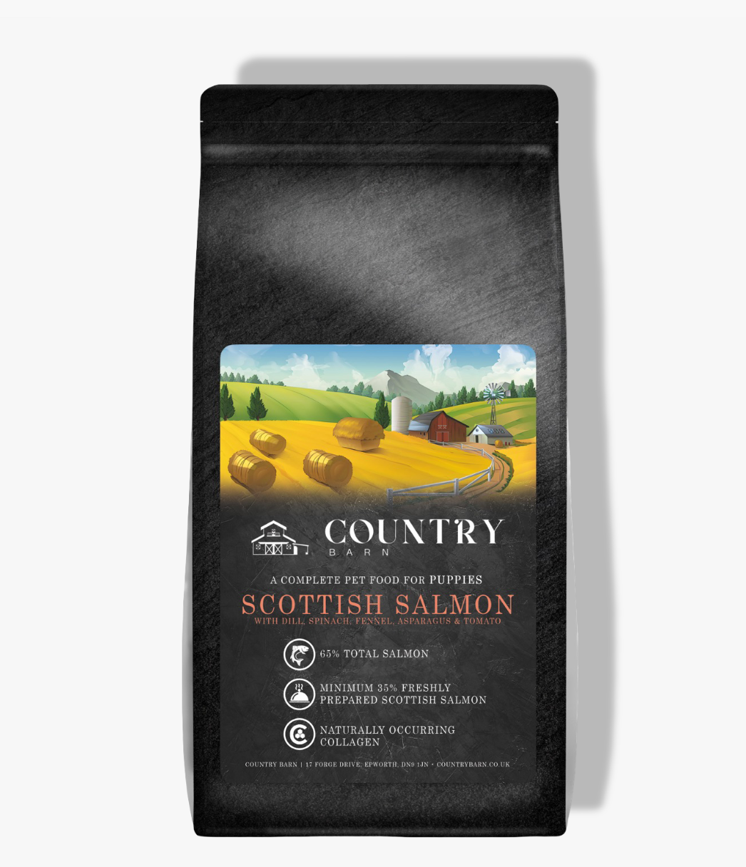 Country Barn Scottish Salmon Puppy Dog Food packaging