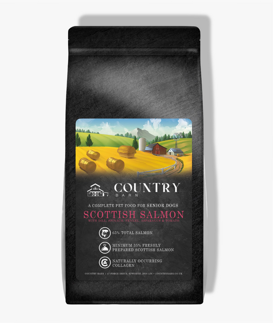 Country Barn Scottish Salmon Senior Dog Food packaging