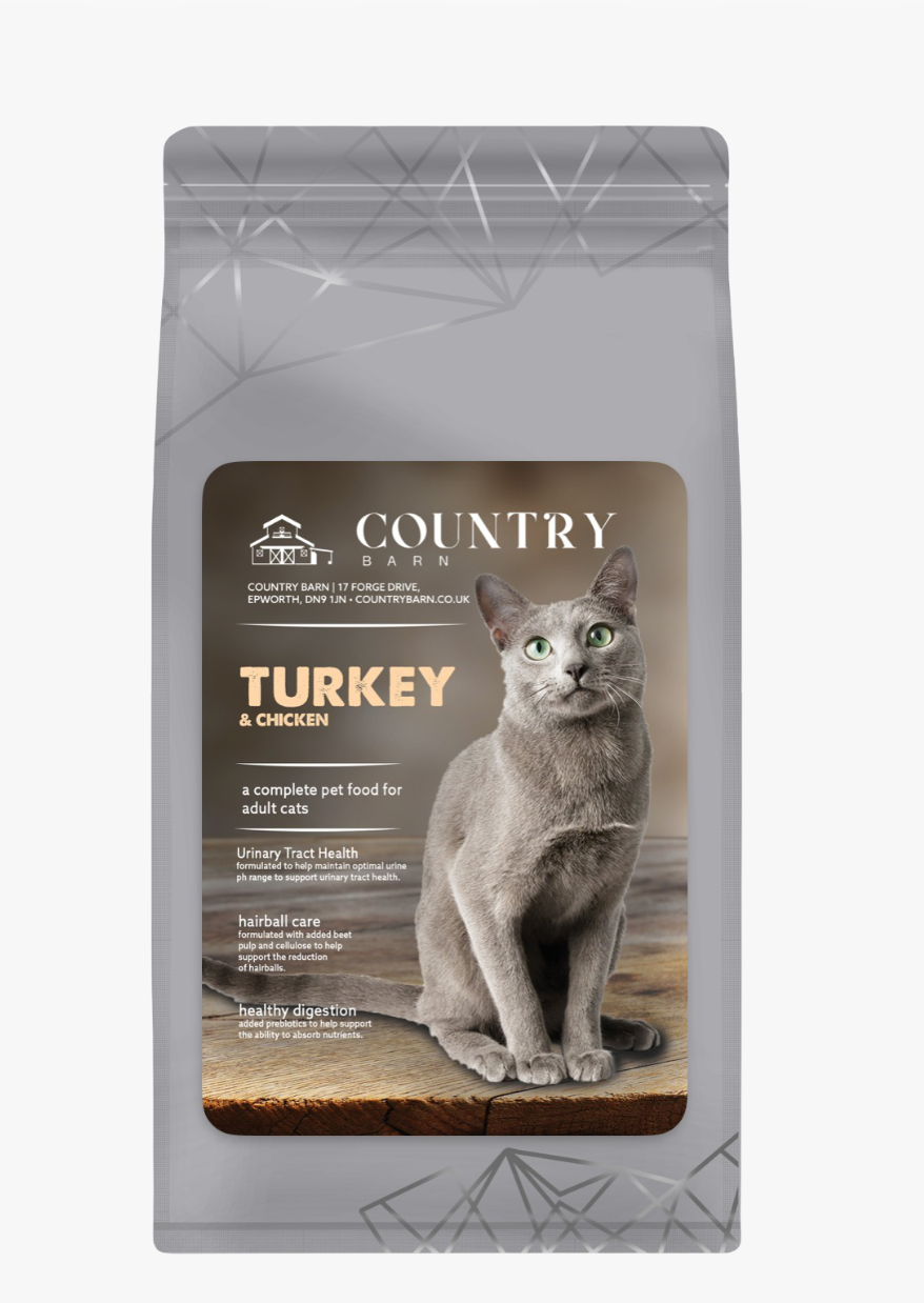 Country Barn Turkey & Chicken Dry Cat Food packaging