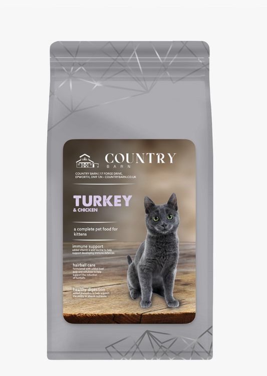Country Barn Turkey & Chicken Dry Kitten Food packaging