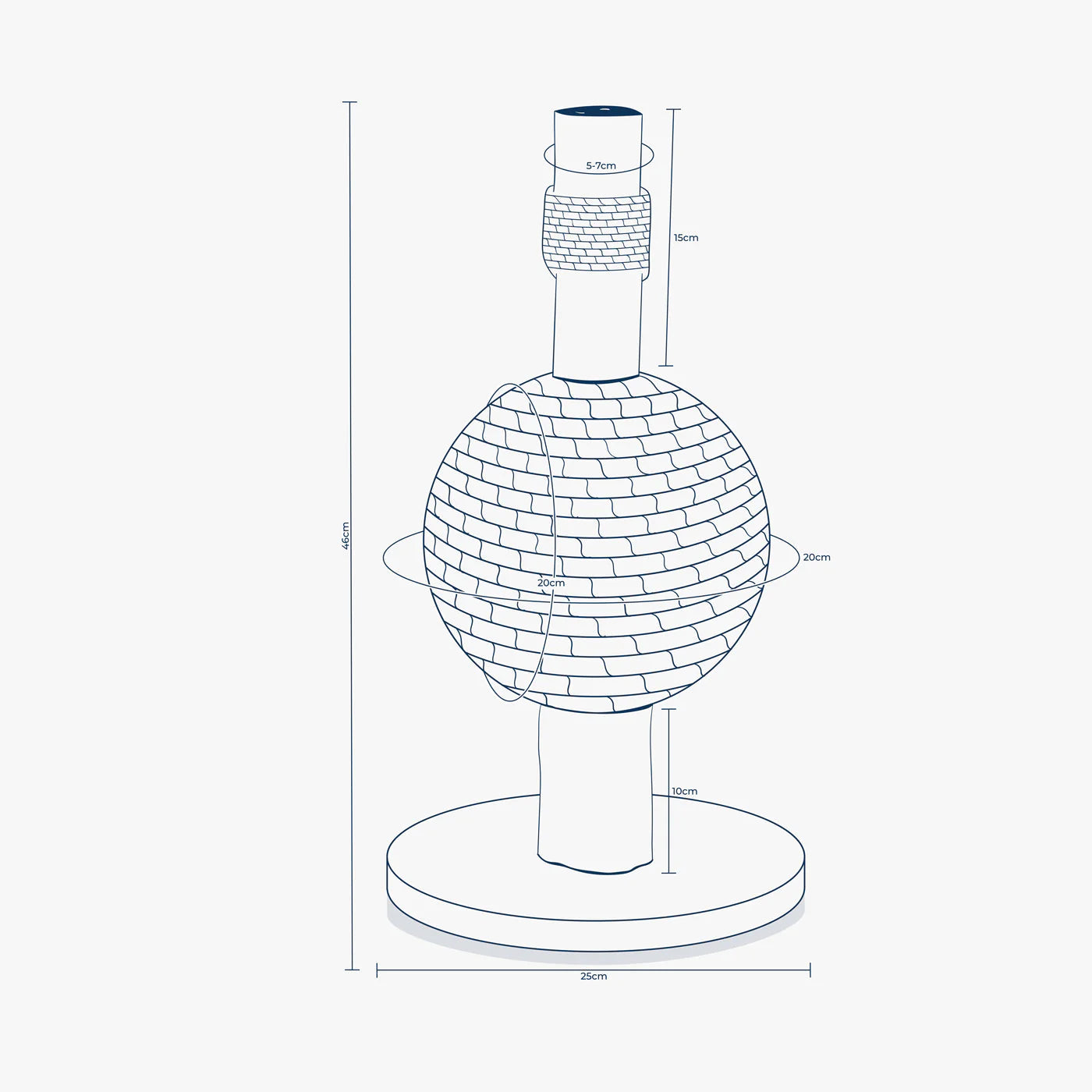 Lords & Labradors Helsinki cat scratching post measurement diagram showing height and base size