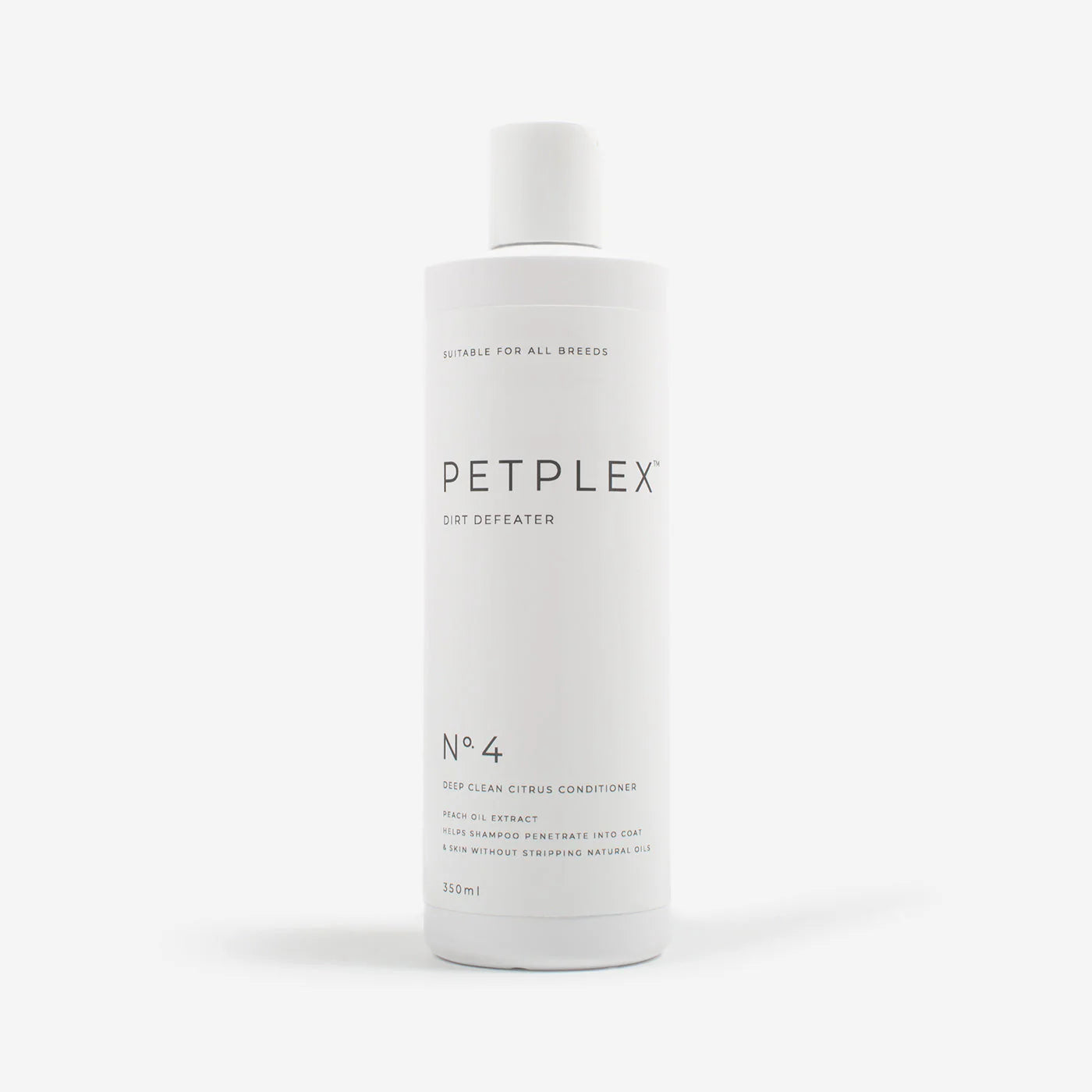 Petplex dog conditioner bottle on a white background