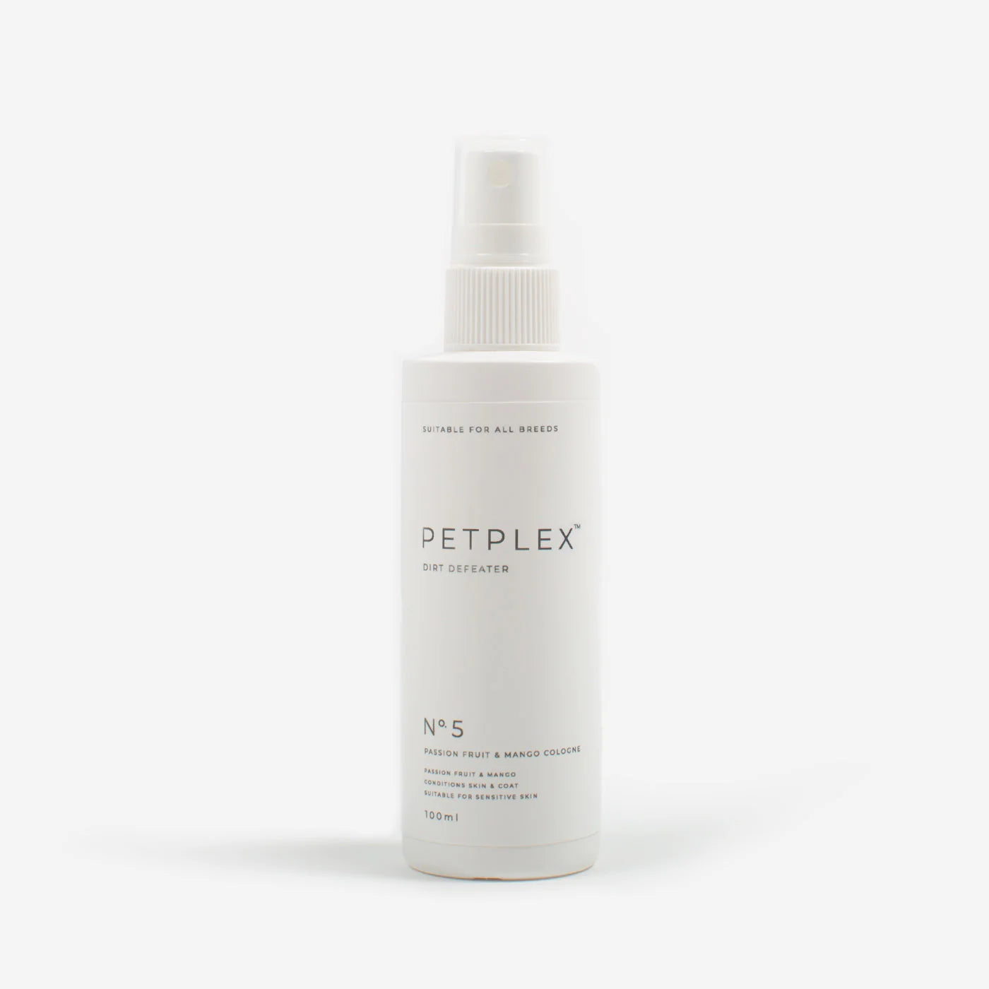 PetPlex No. 5 Dog Cologne spray bottle with mango and passionfruit fragrance