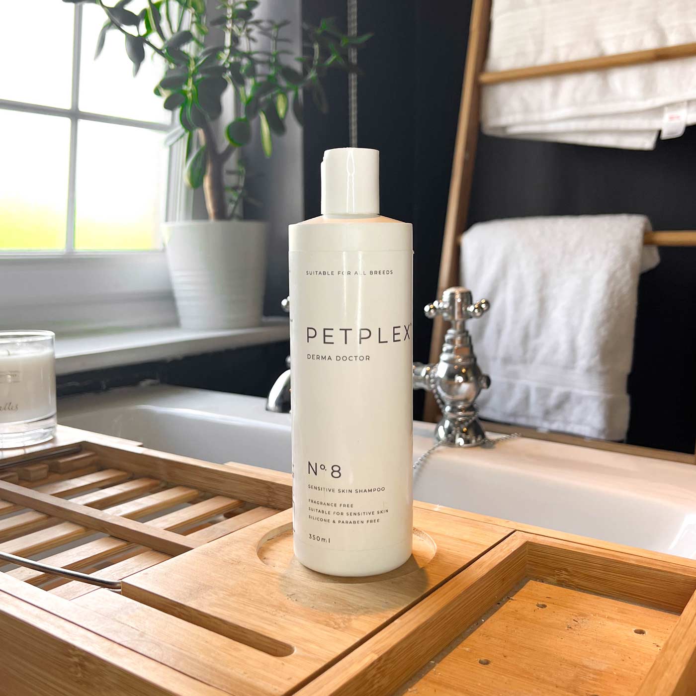 PetPlex No. 8 Derma Doctor sensitive skin dog shampoo used as part of a gentle grooming routine