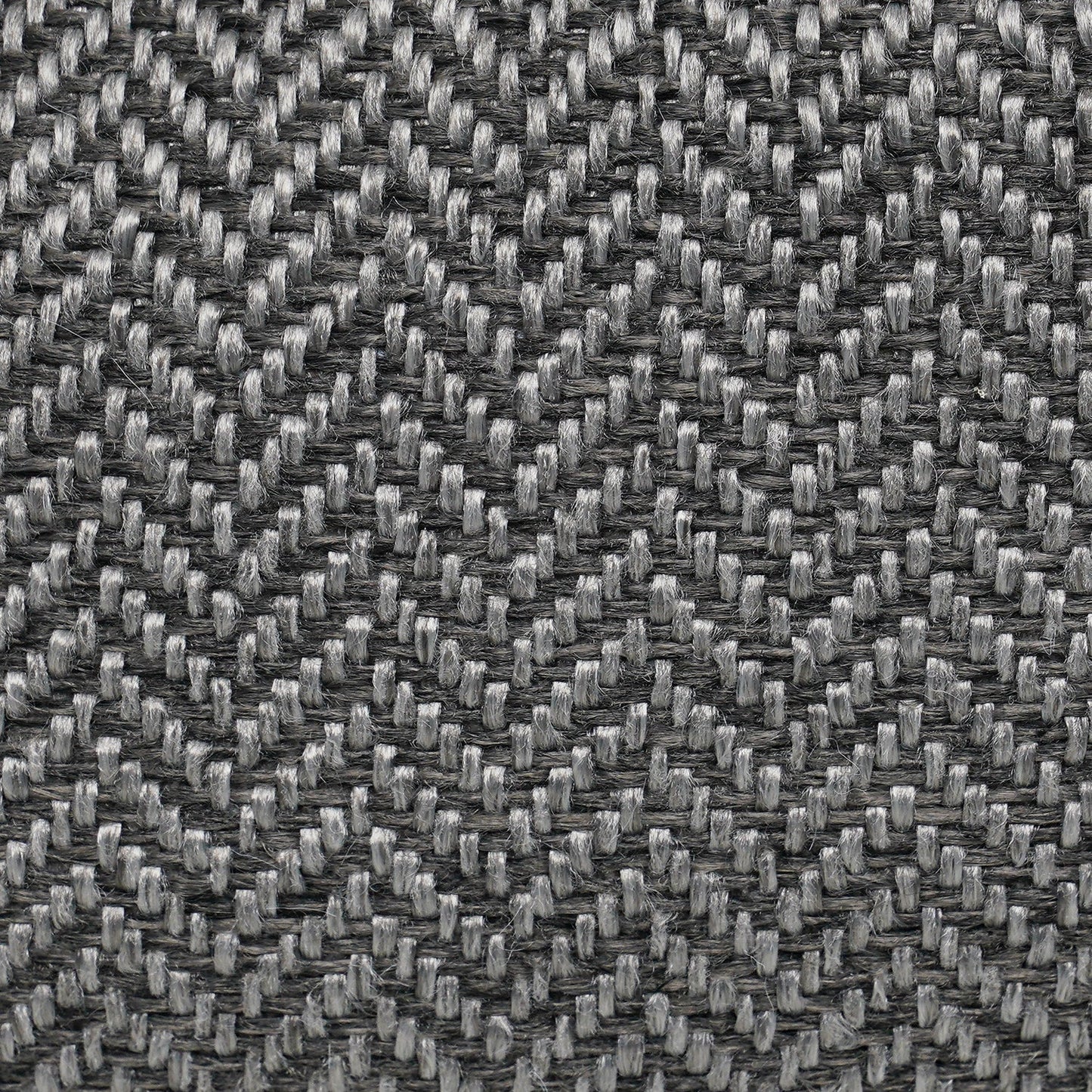 Close-up of the grey herringbone fabric on the Balmoral Luxury Donut Dog Bed