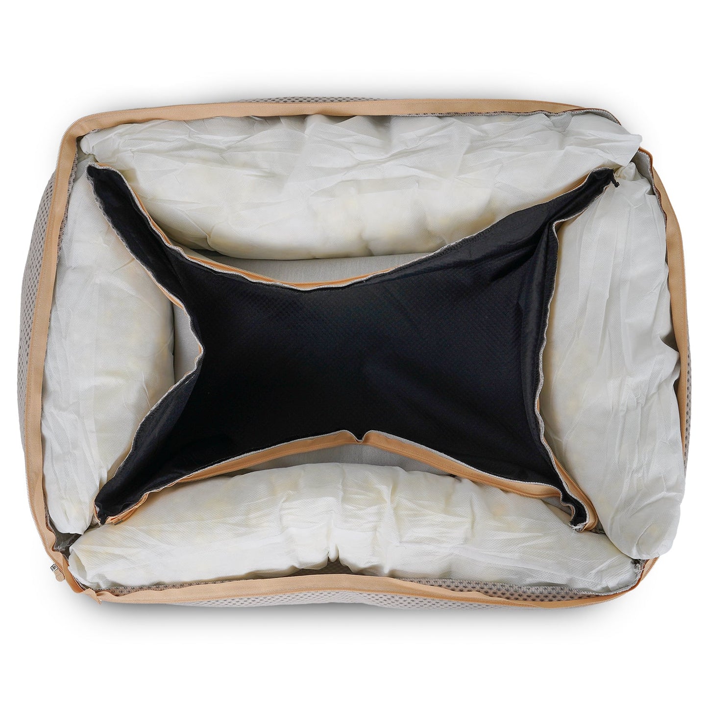 Memory foam support layer inside the Chatsworth orthopaedic dog bed