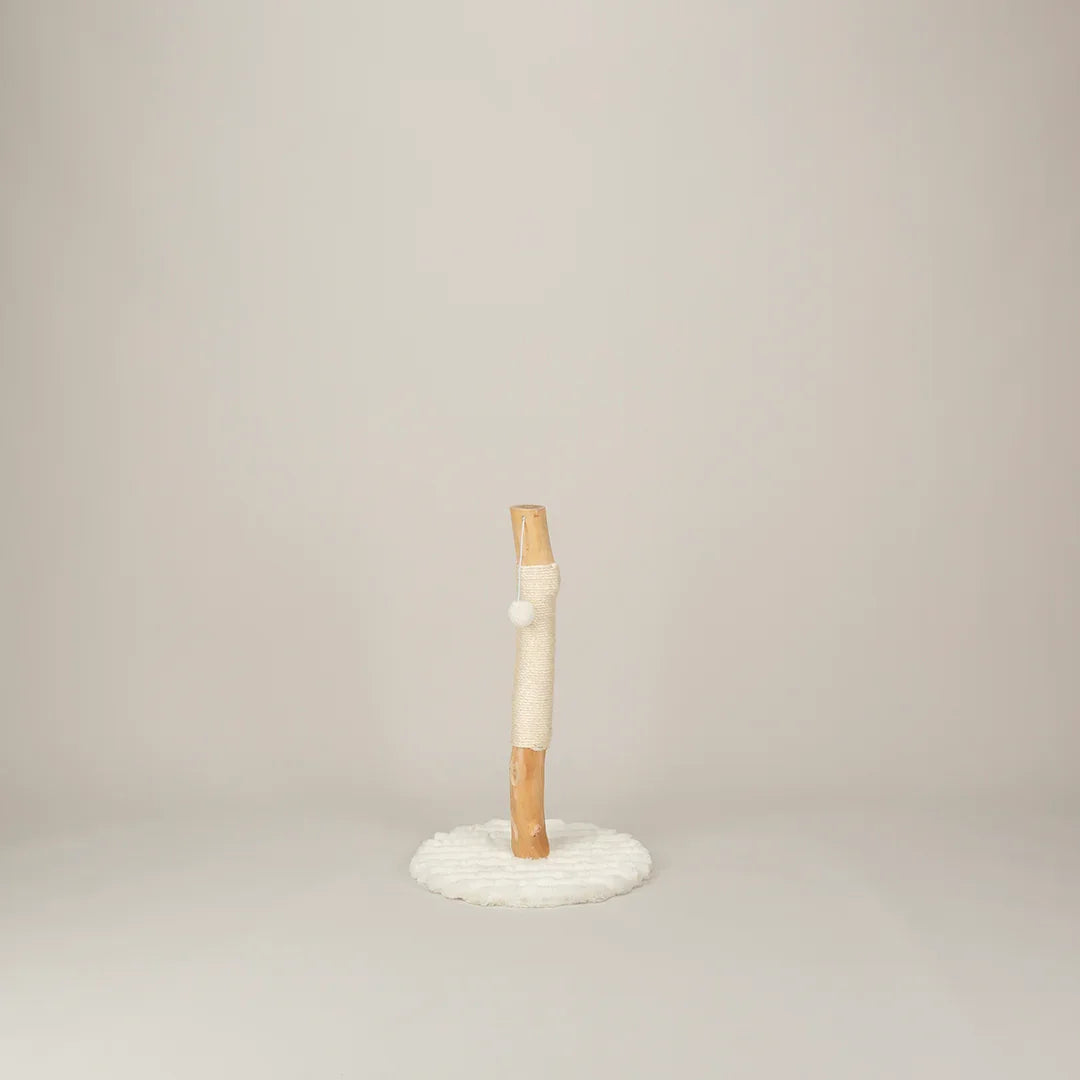 Scruffs Alpine Rockies cat scratching post in cream on neutral background