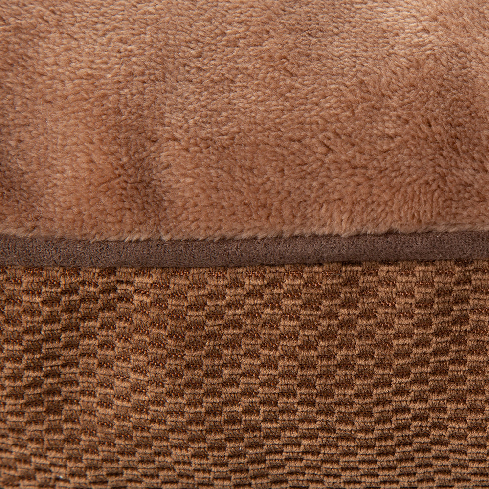 Close-up of Scruffs Chester dog bed plush lining and fabric