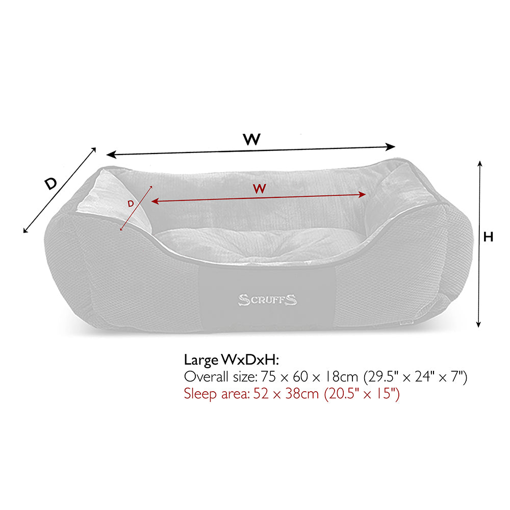 Scruffs Chester box dog bed large size dimensions