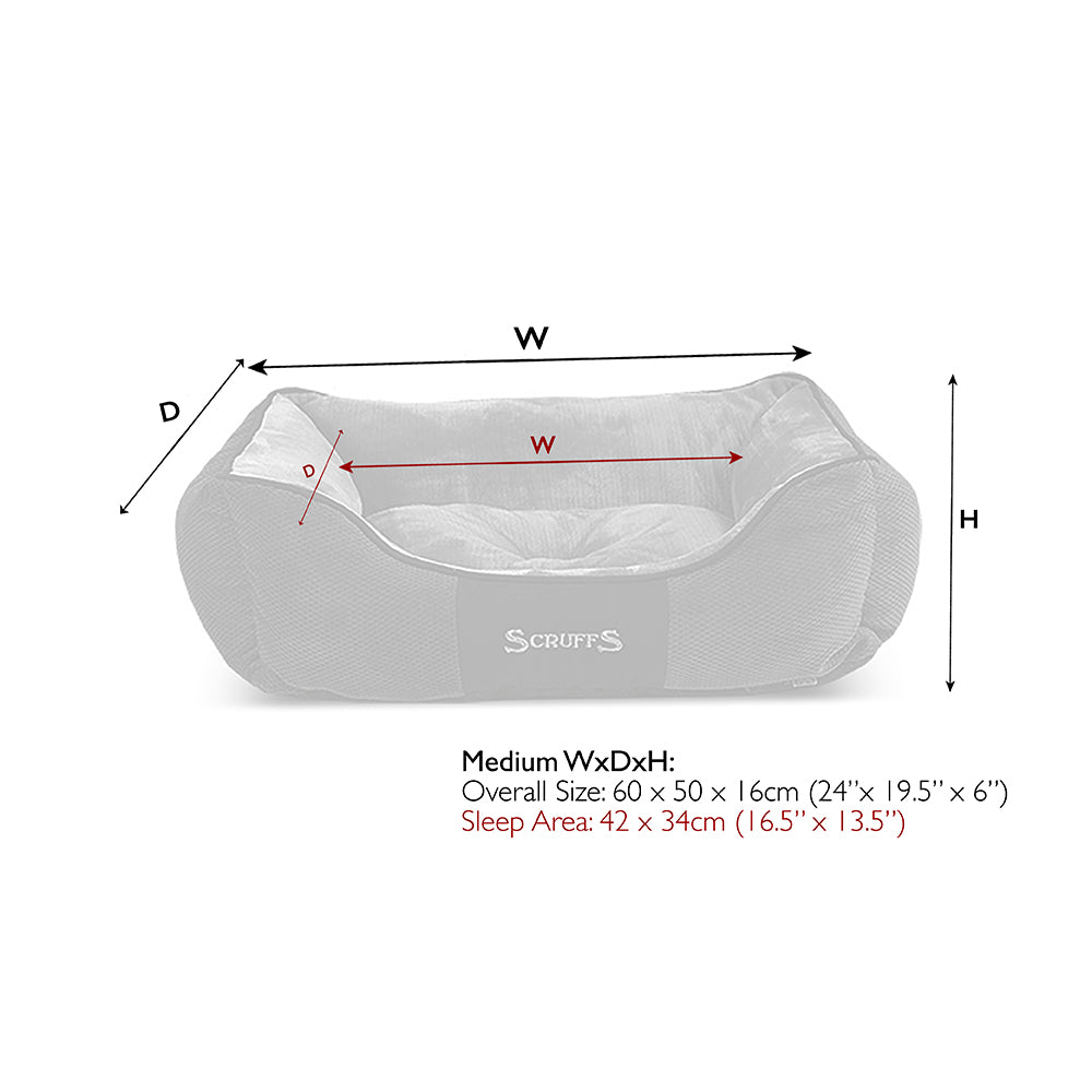 Scruffs Chester box dog bed medium size dimensions