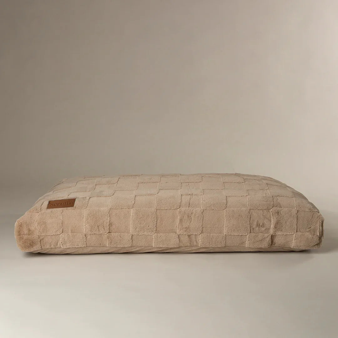 Camel Scruffs Oxford memory foam dog mattress